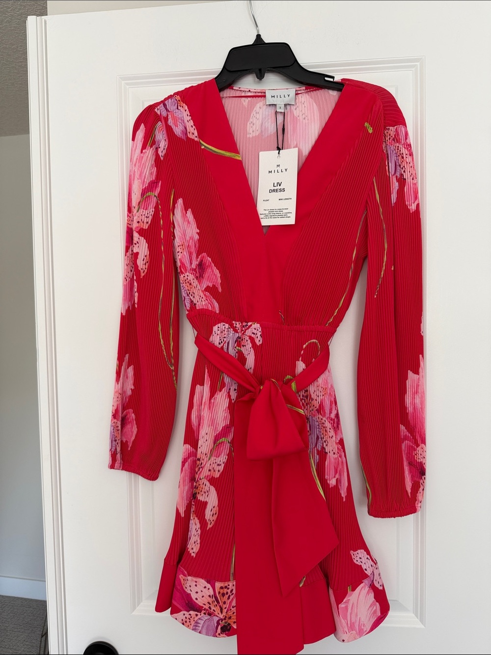 Milly pleated lined dress